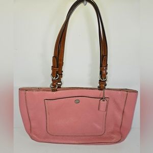 Pink Chelsea style pebbled leather Coach purse